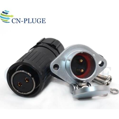 WP20 Type 2-pin Cable Connector Male Socket & Female Plug Waterproof Automotive Power Charging Connector