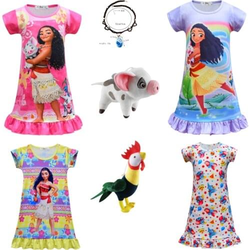 2021 Kids Girls Clothes Cosplay Costumes Princess Dress Moana Vaiana Party Dresses Moyana Necklace Maui Chick Handan Spotted Pig
