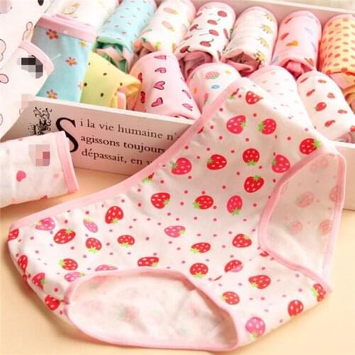 4PCS 9-20Years Cotton Soft Panties for Girls 2019 New Girl Cute Cartoon Underwear Briefs Comfortable Panty Wholesale sq-1353-4p