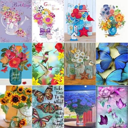 5d Diamond Painting Animal Butterfly Cross Stitch Embroidery Set Full Diamond Mosaic Flower Christmas Gift Home Decoration