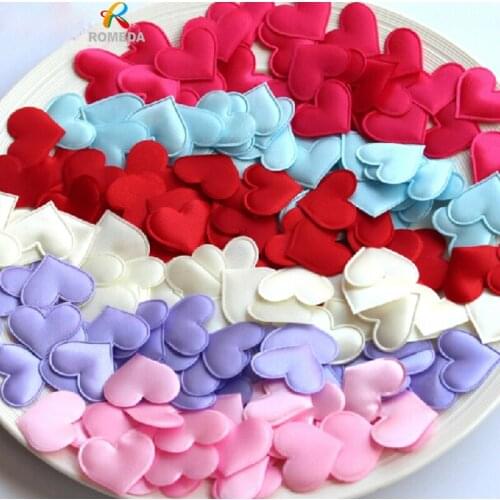 FREE SHIPPING--1000pcs Multi colour 2cm Wedding Table Decoration Heart,DIY Party Decoration,Fabric Heart
