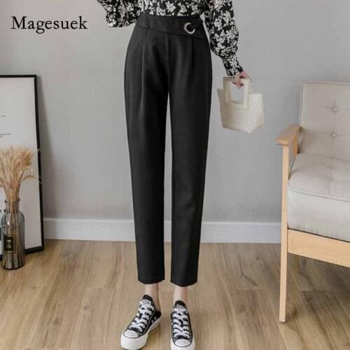 Woman Pants All-match Sweatpants Pencil Pants New High Waist Harem Pants Women 2020 Casual Pockets Black Trousers Women 10908