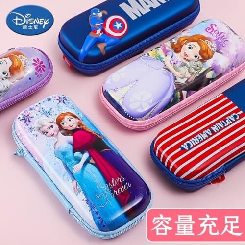 Disney Cartoon Pencil Case Forzen Elsa Anime Figure Childrens Large-capacity Stationery Box Cute Multifunctional Pencil Box