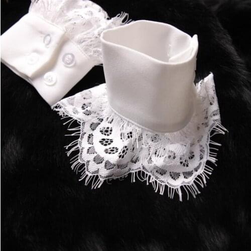Decorated Cuff Fake sleeves autumn and winter wild sweater decorative sleeves flounces buttoned wrist sleeves lace pleated wrist