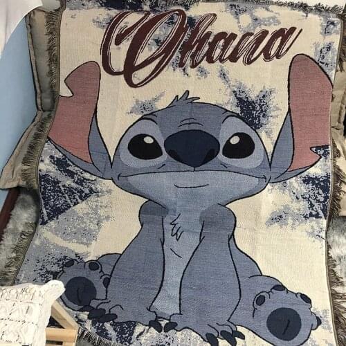 Disney Cartoon Stitch Blanket Sofa Hanging Tapestry Plaid Throw Knit Crochet Blankets Office Nap Leisure Shawl Blanket Birthday