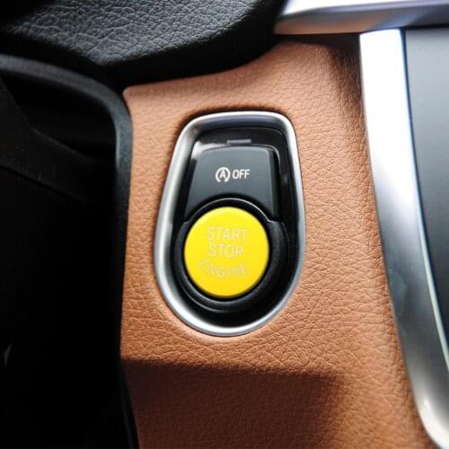 Car Engine Start Stop Button Yellow Color for BMW F01 F02 F10 F11 F12 F13 F20 F21 F22 F23 F30 F31 F33 F34 X1 X3 X4 X5-6