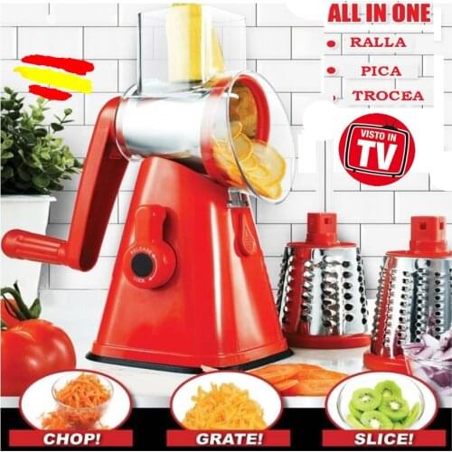EASYWAY SLICER EASY WAY cutter Rebana trochea vegetables fast food MANUAL fruit 3 blades washable Base with Succion