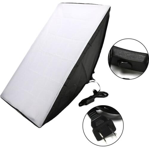 Hot Professional Photo Studio Equipment Soft Box Kit Softbox Photo Box + Four-capped Lamp Holder Lighting for Photography50x70cm