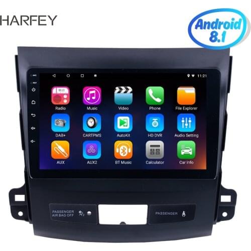 Harfey for 2006-2014 MITSUBISHI Outlander 9" Android 8.1 Bluetooth GPS Navi Radio system support OBD2 SWC Rearview Camera TPMS