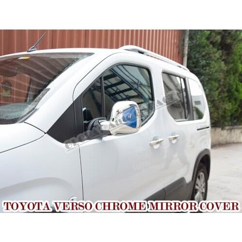 For Toyota Verso 3 2017 2018 2019 2020 Chrome Mirror Cover Cap 2 Pieces Wing Car Auto Stainless Steel Mud Flaps Ornament Sport