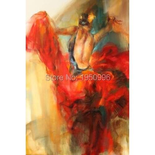 Handmade oil painting sexy flamenco dancer oil painting dancing girl sex images painting sexy pictures for decors bedroom