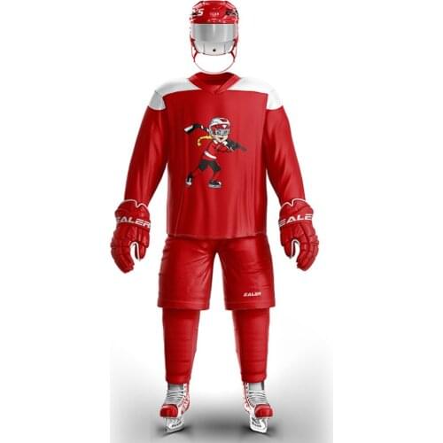Cool hockey red girls ice hockey jersey in stock for team