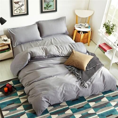 Household Bedding Duvet Cover Set Solid Color Simple Quilt Cover Suitable for Single Double King Bed Down Duvet Bedroom