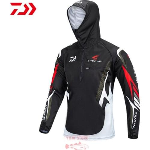 Summer Sports Outdoor Sunscreen Daiwa Fishing Clothing Breathable Perspiration Anti-mosquito Ultra-thin Hooded Fishing Shirt