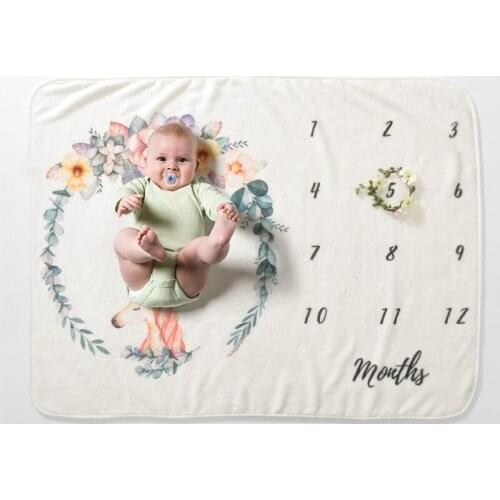 Infant Baby Milestone Blanket Photo Photography Prop Blankets Backdrop Cloth Calendar Boy Girl Photo Accessories 70*102CM