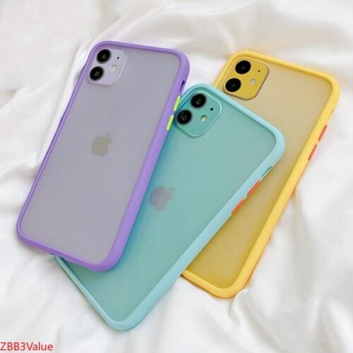 Mint Simple Matte Bumper Phone Case for iphone 11 Pro XR X XS Max 12 6S 6 8 7 Plus Shockproof Soft TPU Silicone Clear Case Cover