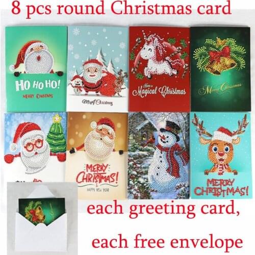 New style Christmas gift for home Christmas 5d diamond painting greeting card 5d diamond painting night light Christmas keychain
