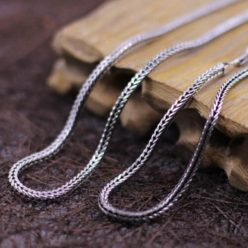 Silver wholesale] silver wholesale S925 silver version of male and female general fox tail chain