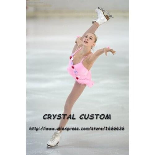 Custom Figure Skating Dresses For Girls Fashion New Brand Competition Children Ice Figure Skating Dresses Crystal DR3807
