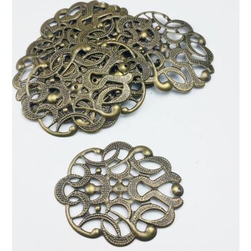 46x57mm 20pcs Wholesale Filigree crafts Hollow Embellishments Findings,Jewelry Accessories,Bronze Tone ornaments