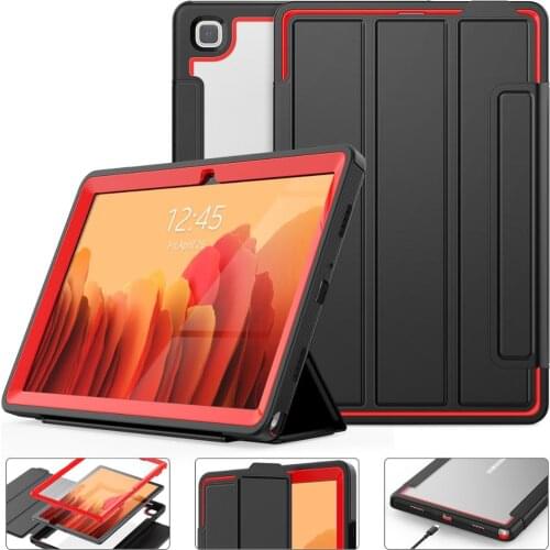 Transparent Back Smart Case for Samsung Galaxy Tab A7 10.4 Case 2020 T500 T505 T507 Auto Sleep&Wake Up Leather Protective Cover