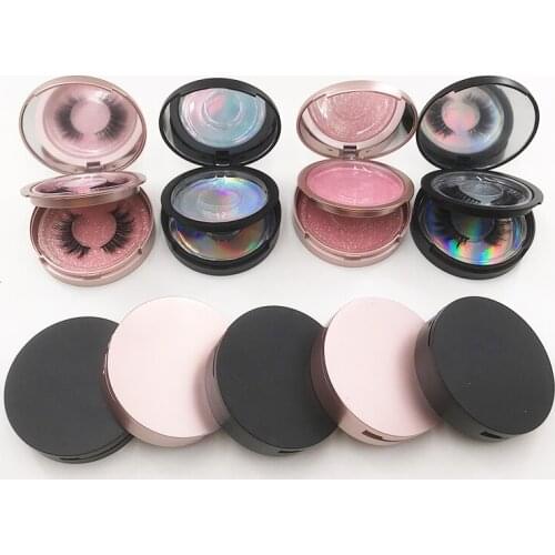 2-layers False Lashes Case Black Mirror Eyelash Packaging Empty Box for Natural Mink Lashes