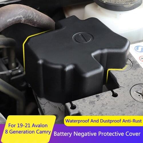 QHCP Car Engine Battery Dust Cover Negative Electrode Waterproof Protective Cover For Toyota Camry 2018 Avalon 2019 2020 2021