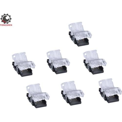 10Pcs Led Strip Connector 10mm 2 Pin IP65 Waterproof Single Color Strip Light SMD5050 5630 LED Tape Light Connection Conductor