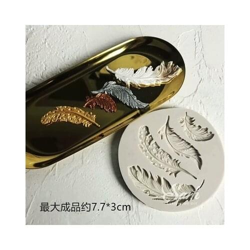 Silicone Mold Fondant Molds Feather-shaped Fondant Cake DIY Baking Silicone Molds Chocolate Mould Resin Clay Moulds for Cake De