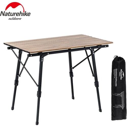 Naturehike Outdoor Folding Camping Table Portable Telescopic Desk Multipurpose Wood Table For Picnic BBQ