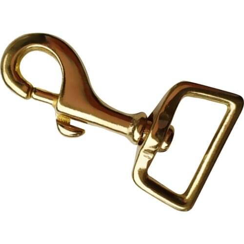 Heavy Duty Solid Brass Swivel Eye Lobster Clasp Bolt Snap Trigger Hook for Straps Bags Belting Leather Craft