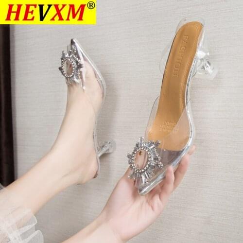Luxury Women Pumps Transparent High Heels Sexy Pointed Toe Slip-on Wedding Party Brand Fashion Shoes For Lady PVC