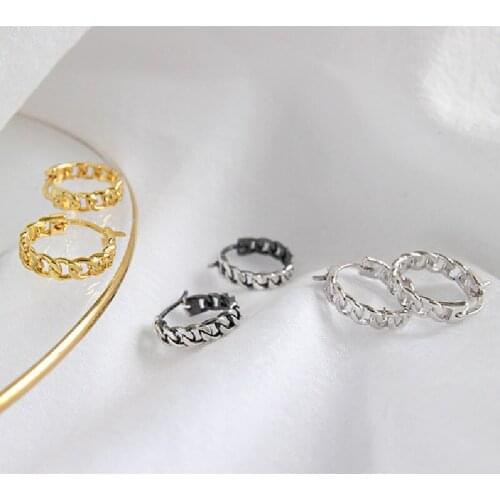 All-In-One S925 Sterling Silver Minimalist Retro Chain Womens Earrings Earrings Earrings Silver Jewelry