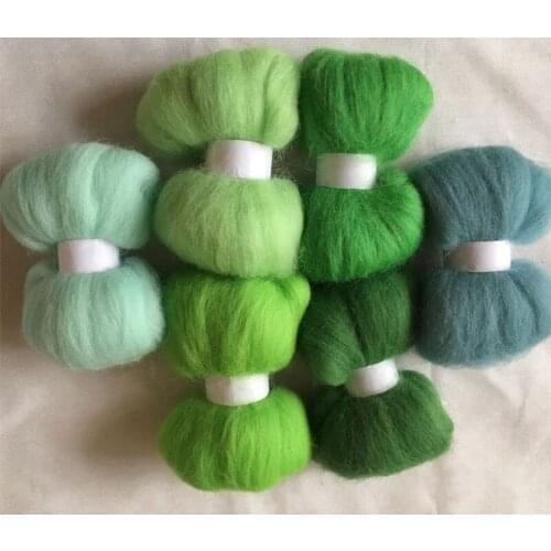 WFPFBEC 60g 10g/color wolvilt feltro mixed naaldvilten lana merino wool fibre roving for needle felting doll diy crafa feutrine