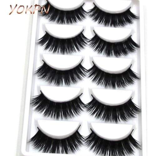 YOKPN Handmade Cross False Eyelashes Thick Natural Lashes High-fiber Makeup Tools False Eyelashes Smoky Makeup Lashes