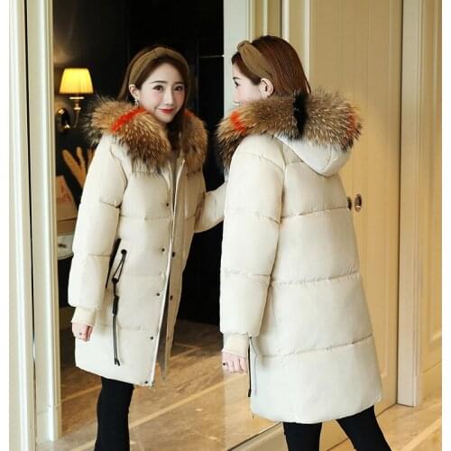 Womens Parka Warm Padded Winter Jacket Women Clothes Long Coat Female Fur Collar Parkas Jackets Jaqueta Feminina KJ693