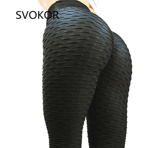 SVOKOR High Waist Solid Women Leggings 2018 Fashion Casual Fold Polyester Ankle-Length Pants Sexy Fitness Leggings For Girl