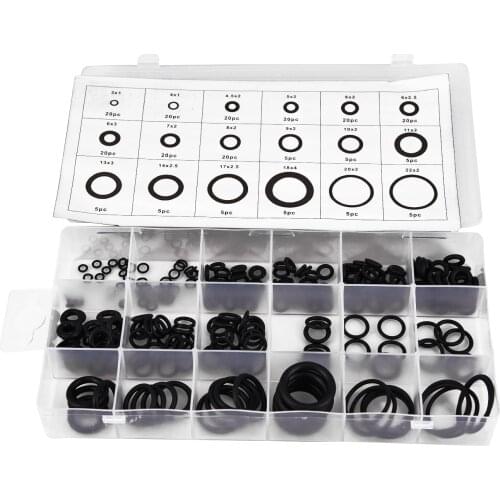 225pcs Black Rubber O-Rings Washers Seal Rings Repair Kit faucet Sealing Valve Machine Oil-resistant Gasket Combination Kit
