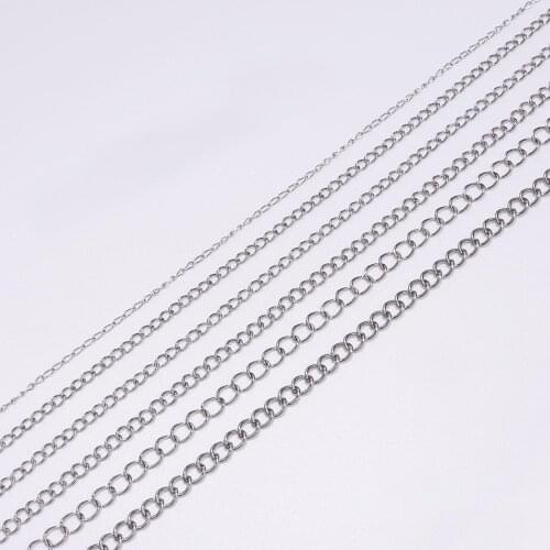 5m/lot 1.2 2.2 2.4 3.0 4.0mm Stainless Steel Extension Bulk Jewellery Chain For DIY Bracelets Jewelry Making Accessories