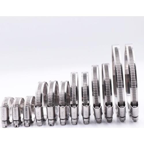 5pcs Hose Clamp 304 Stainless Steel German Style Water Pipe Duct Clamp Tube Fitting Fastener Tool 9mm Wide