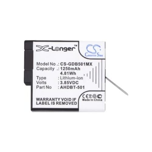 Cameron Sino 1250mAh battery for GOPRO 601-10197-00 AABAT-001 AABAT-001-AS ASST1 CHDHX-501 CHDHX-701-RW Hero 2018