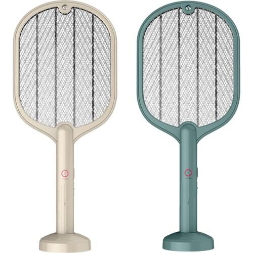 2-in-1 Electric Mosquito Swatter Rechargeable Handheld Wasp Fly Pest Insects Zapper Racket Control