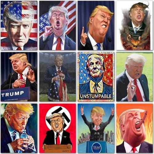 5D DIY Diamond Painting star Funny trump cartoon Full Square&Round Diamond embroidery Cross stitch Diamond mosaic home decor art