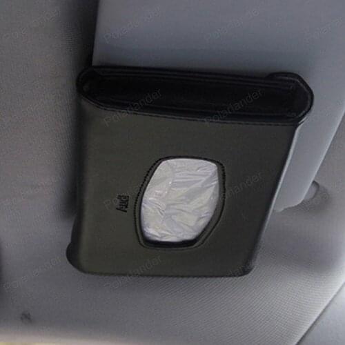 Car Tissue Box Sun Visor Leather Auto towel Bag Sunvisor Hanging Napkin Holder Case For Audi A3 A4L A6L Q5 Q3 Q7