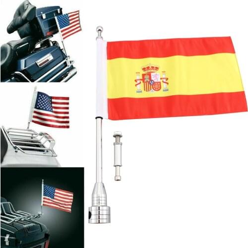 Motorcycle Rear Side Mount Luggage Rack Vertical Pirate Flag Pole For Harley Sportster XL 883 1200 Touring Road King Glide FLHT