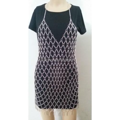 FREE SHIPPING NEW STYLE B601 Women Silver Colour Chains Longer Clothing Chains Luxury Layers Dressing Chains Body Chains Jewelry