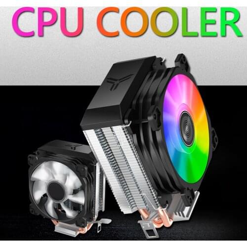 CR1200E 9cm CPU Cooler 2 Copper Heat Pipe Tower RGB 3Pin Cooling Fans Heatsink Light Fan Radiator Ventilador