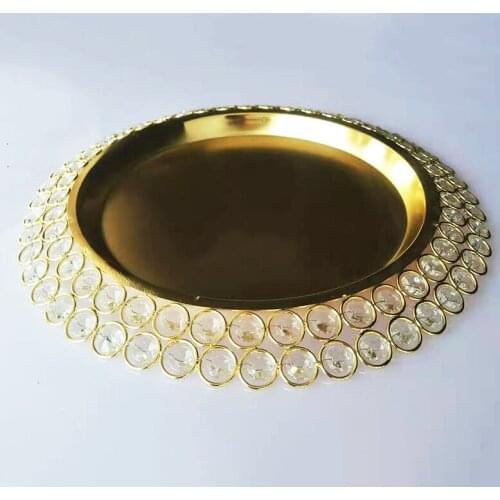 Gold metal crystal cake stand cupcake tray