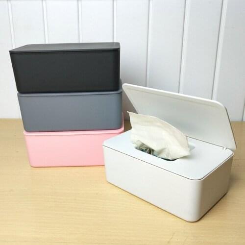 Wet Wipes Dispenser Holder with Lid Dustproof Tissue Storage Box for Home Office