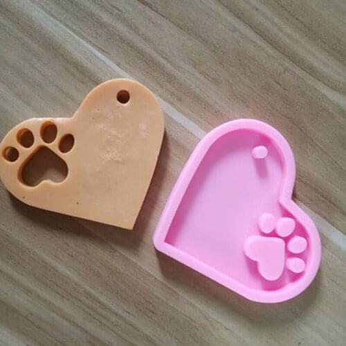 DIY Keychain Jewelry Epoxy Mould Shiny Valentine Heart Shape Mold Silicon Resin Crafting Keychain Love Silicone Cake Moulds